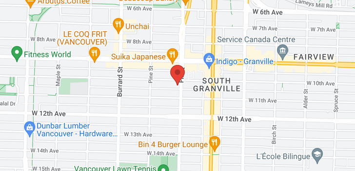 map of 6 1606 W 10TH AVENUE
